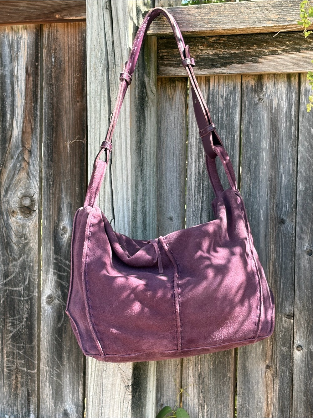The Sak Plum Suede Shoulder Bag